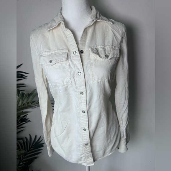 Banana Republic Women’s Country Cream White Button-Up Collared Blouse XSP - Picture 2 of 9